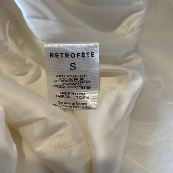 Retrofete Kaitlin Ruffle High Low Cutout White Maxi Dress Size Small - Picture 14 of 14